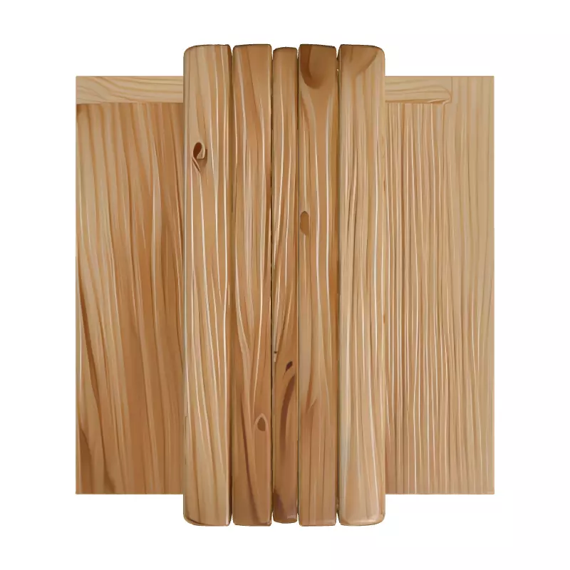 Simple Wooden Bench 3D Model Low-poly 3D model_8