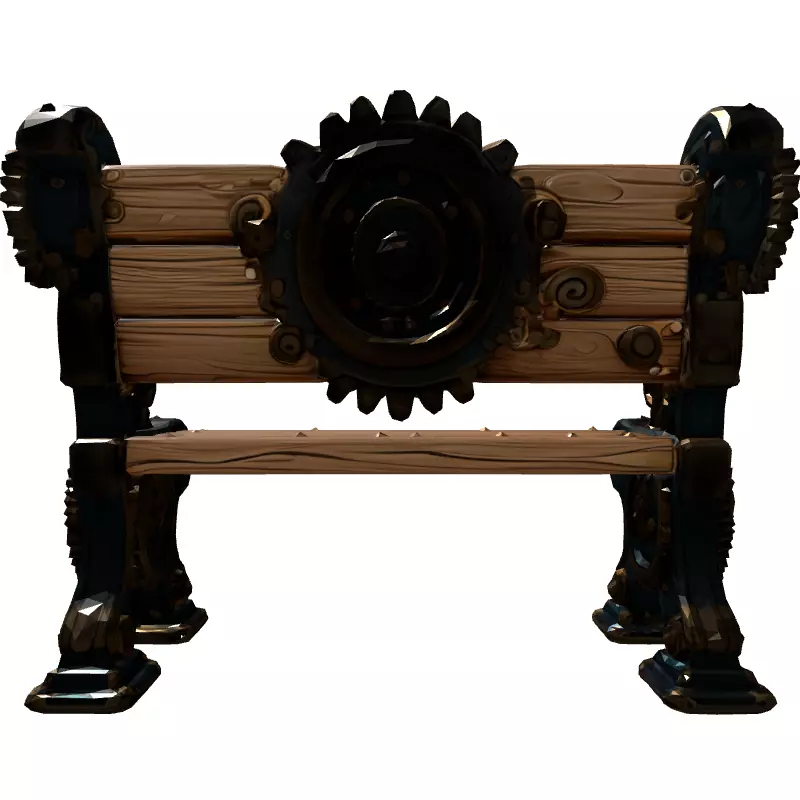 Steampunk Gear Bench 3D Model Low-poly 3D model_7
