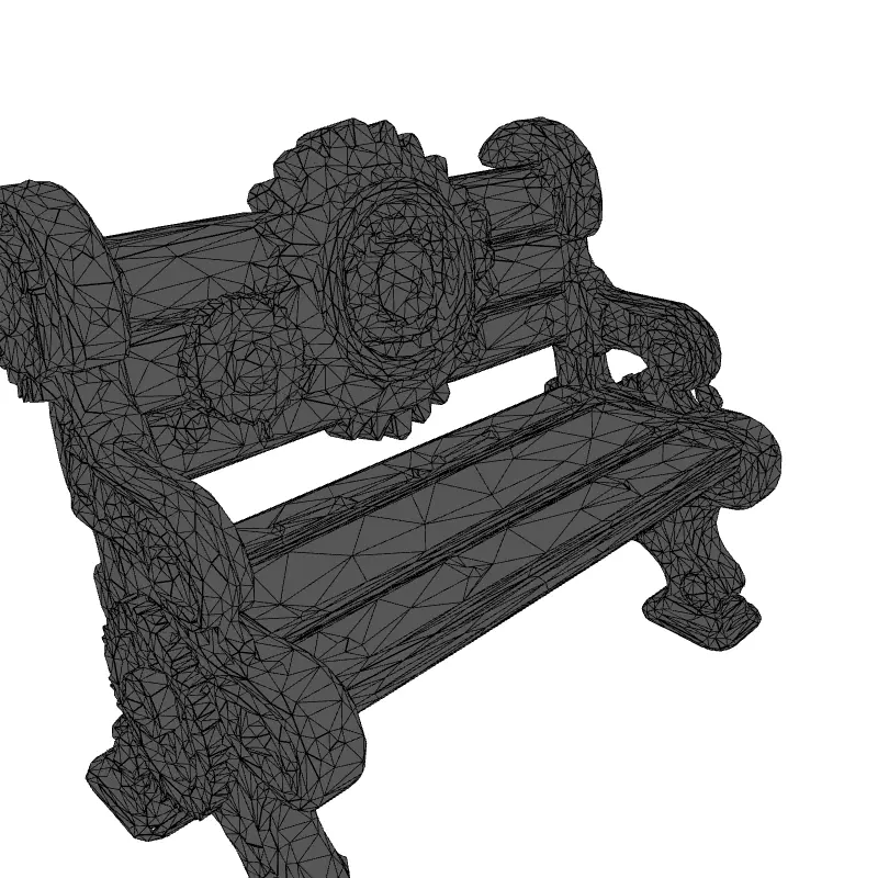 Steampunk Gear Bench 3D Model Low-poly 3D model_1