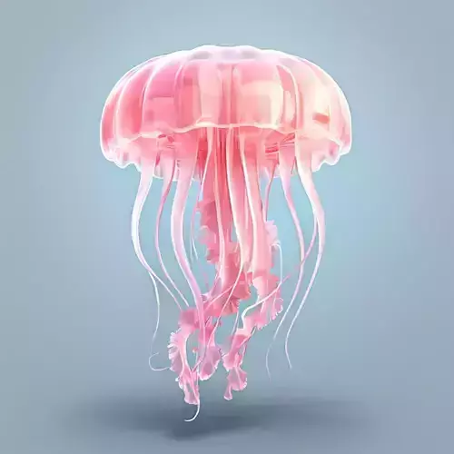 Realistic Pink Jellyfish 3D Model