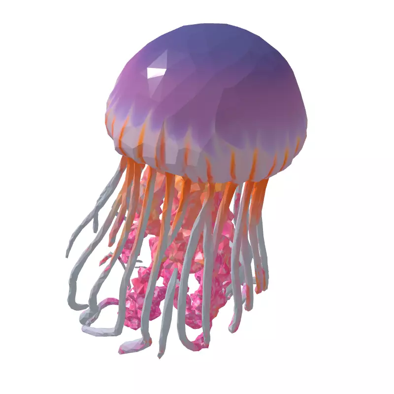 Realistic Pink Jellyfish 3D Model Low-poly 3D model_5