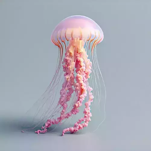 Realistic Pink Jellyfish 3D Model