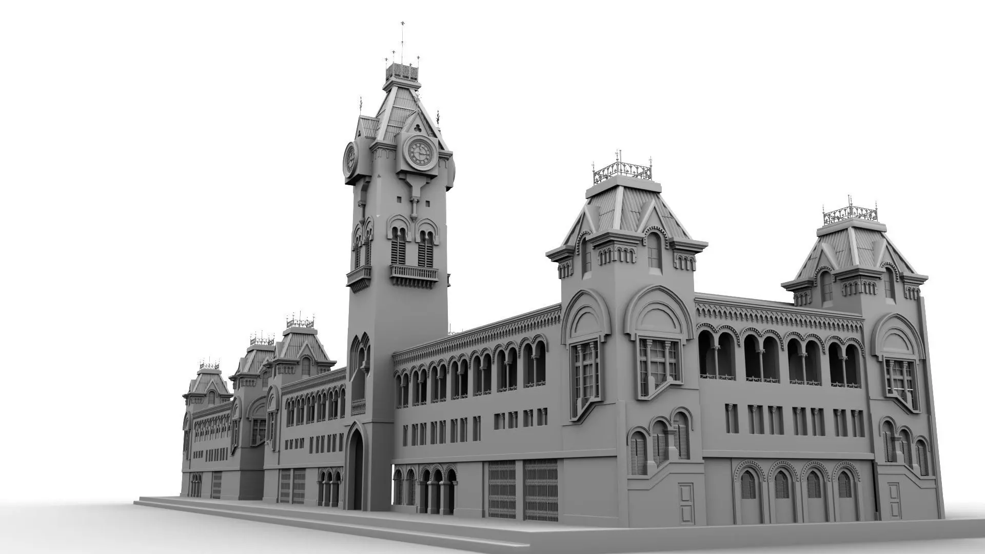 chennai central railway station 3D model_17