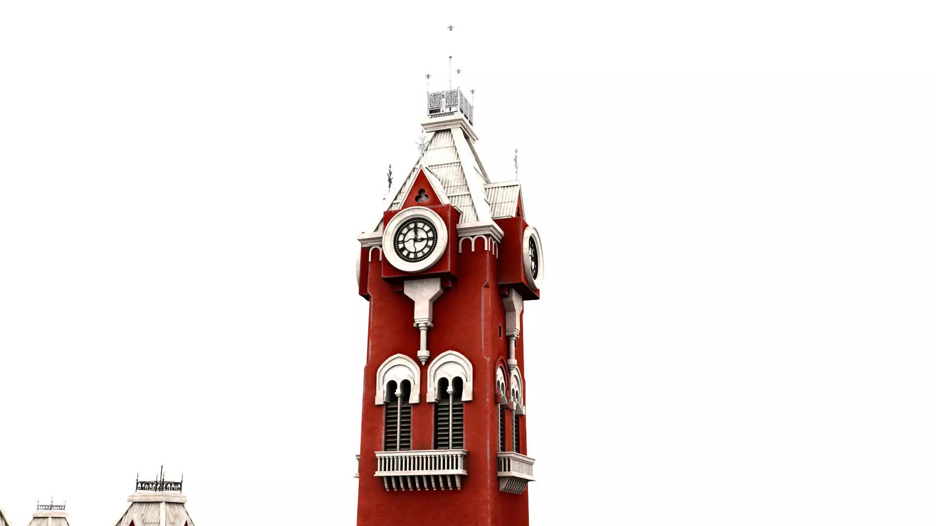 chennai central railway station 3D model_14