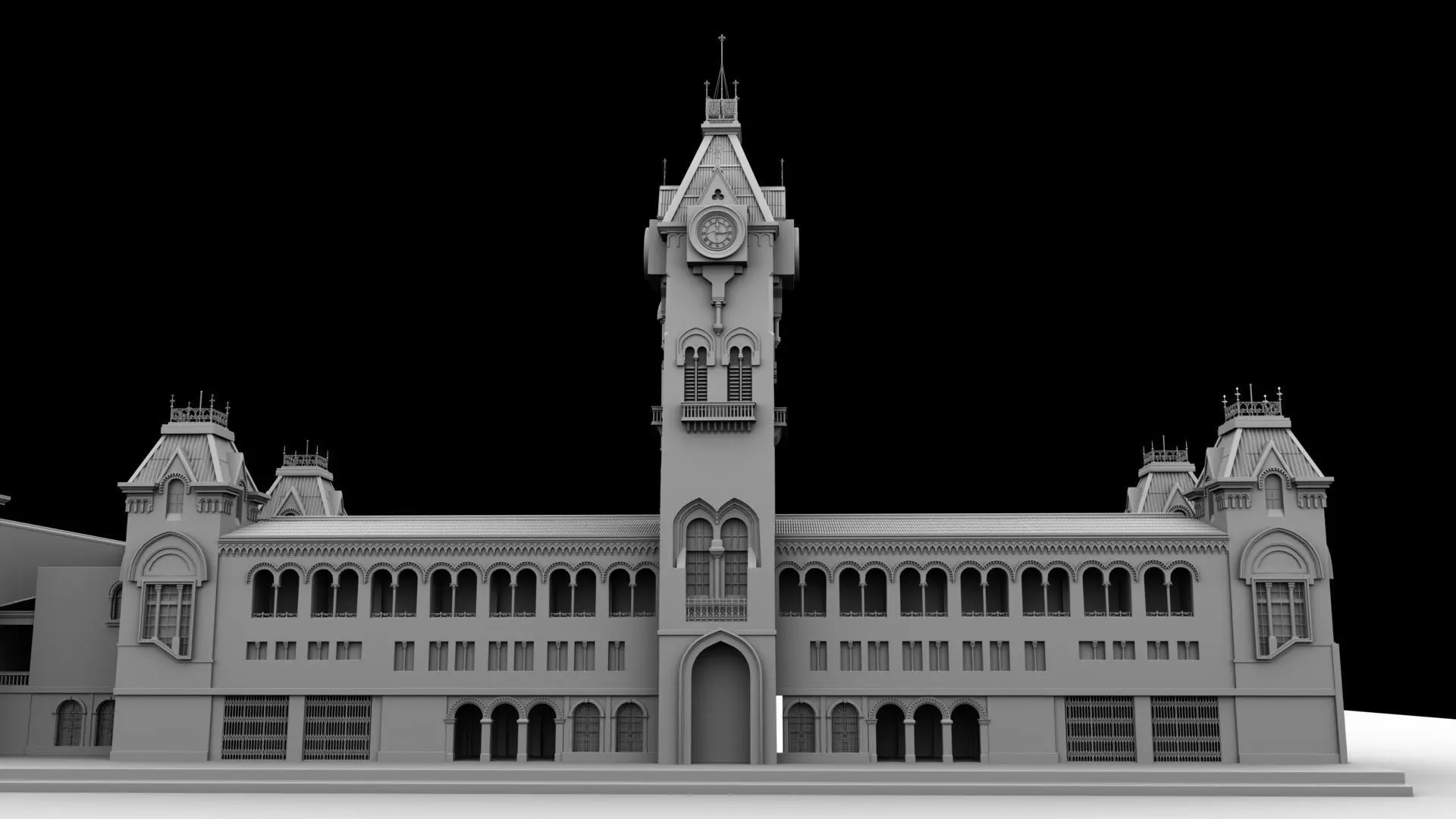 chennai central railway station 3D model_20