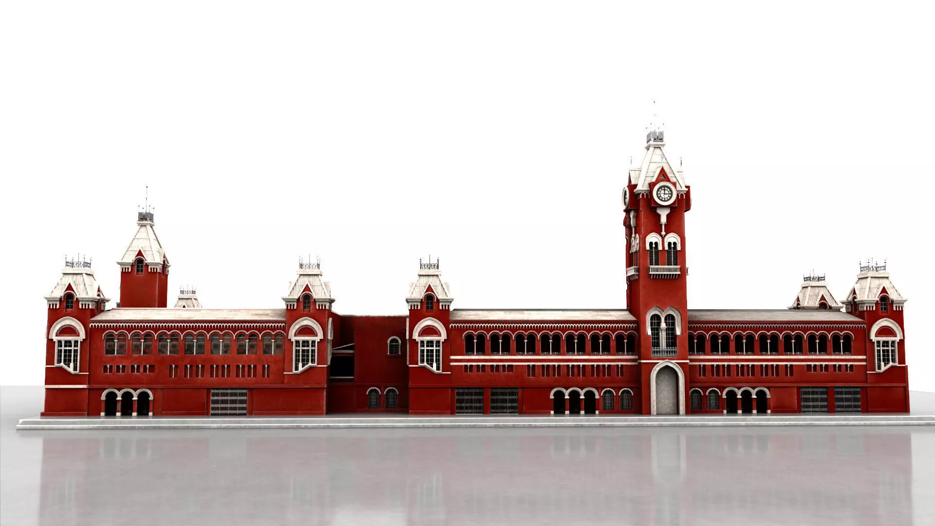 chennai central railway station 3D model_4