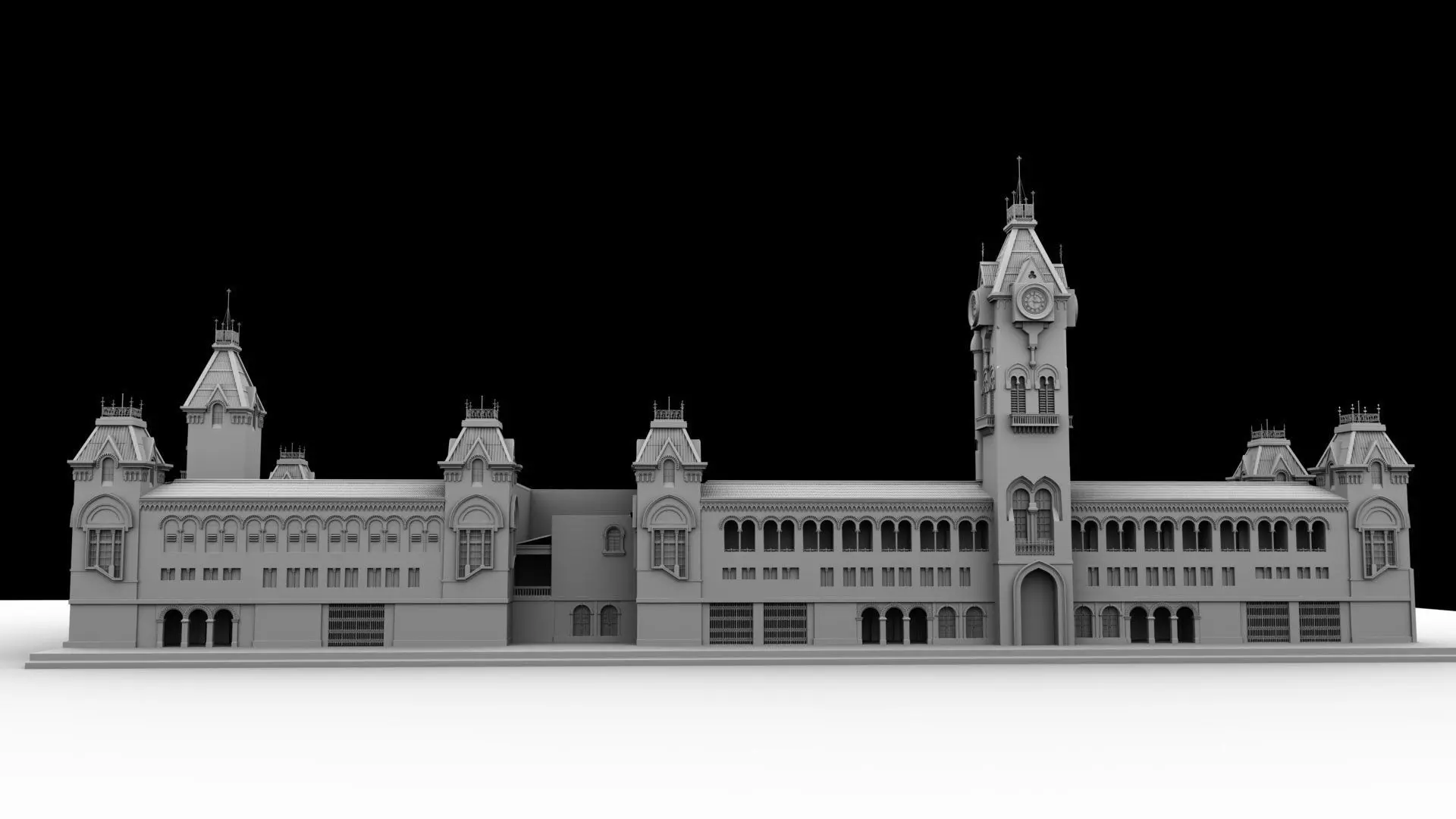 chennai central railway station 3D model_22