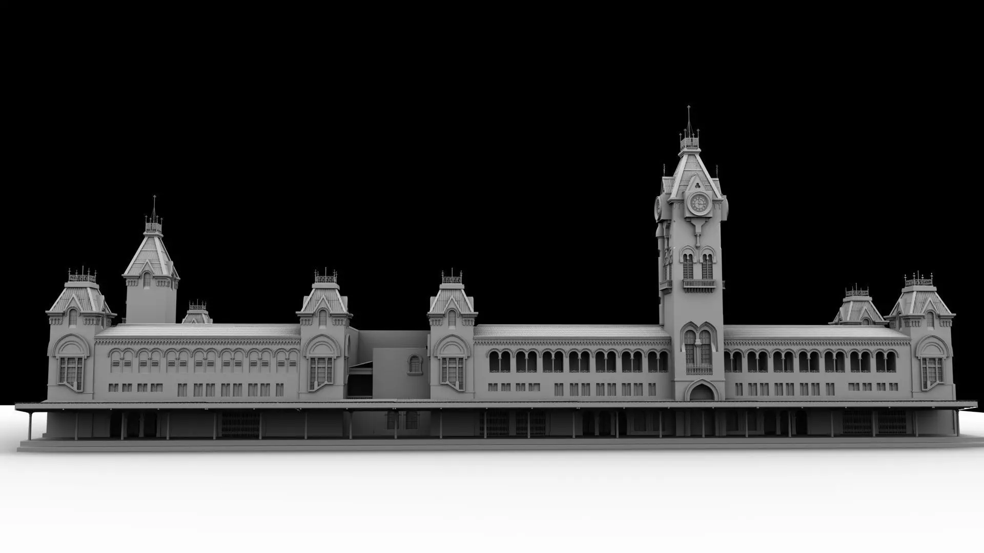 chennai central railway station 3D model_21