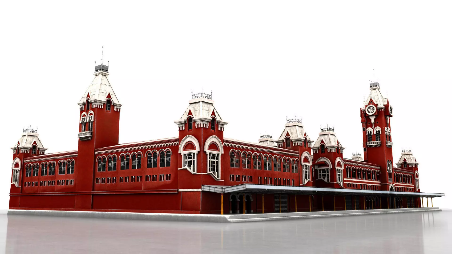 chennai central railway station 3D model_16