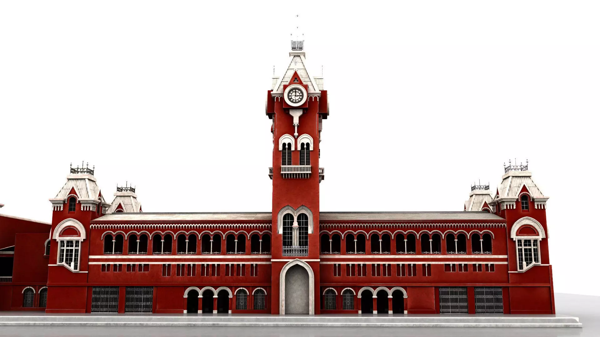 chennai central railway station 3D model_1