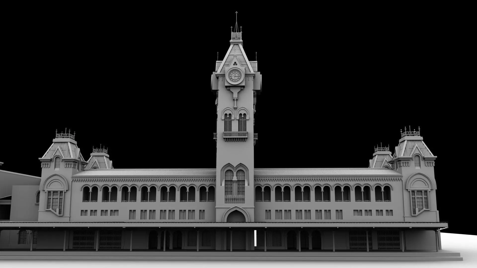 chennai central railway station 3D model_19
