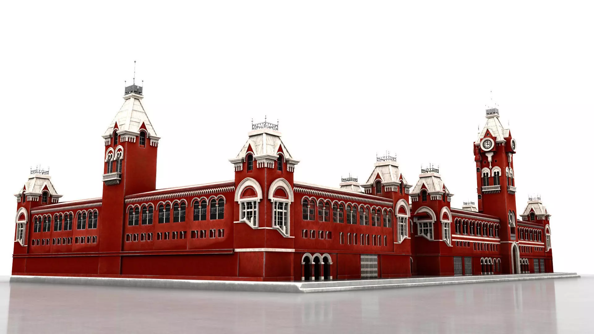 chennai central railway station 3D model_10
