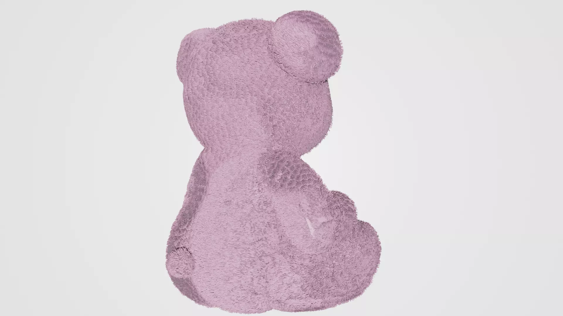 Cute Stylized Teddy Bear 3D Model with Fur Pink Low-poly 3D model_3
