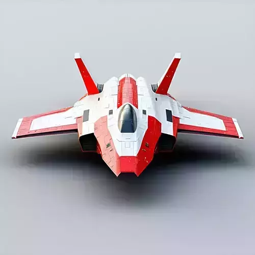 Scifi Fighter Jet Red Sparrow