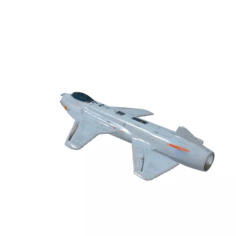 SciFi Fighter Jet Futuristic Spacecraft Model Low-poly 3D model_5