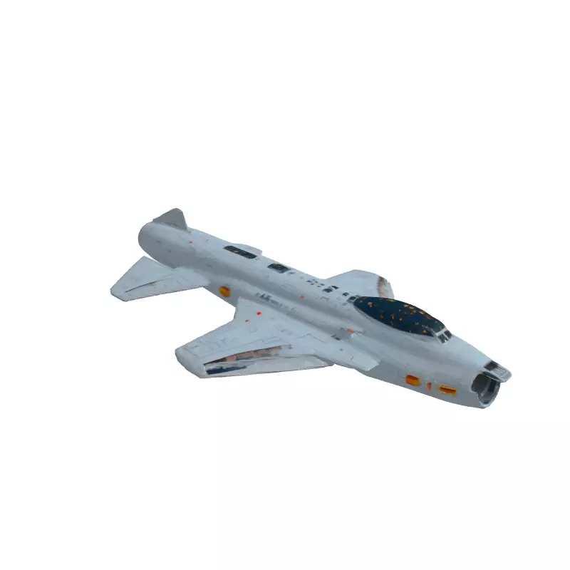 SciFi Fighter Jet Futuristic Spacecraft Model Low-poly 3D model_3