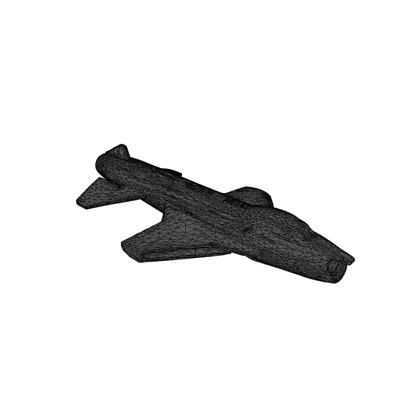 SciFi Fighter Jet Futuristic Spacecraft Model Low-poly 3D model_1