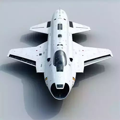 SciFi Fighter Jet Futuristic Spacecraft Model Low-poly 3D model