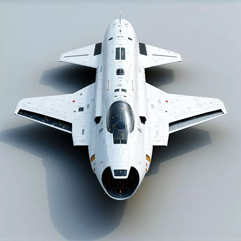 SciFi Fighter Jet Futuristic Spacecraft Model Low-poly 3D model_0