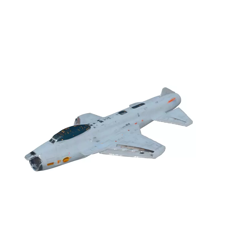 SciFi Fighter Jet Futuristic Spacecraft Model Low-poly 3D model_2