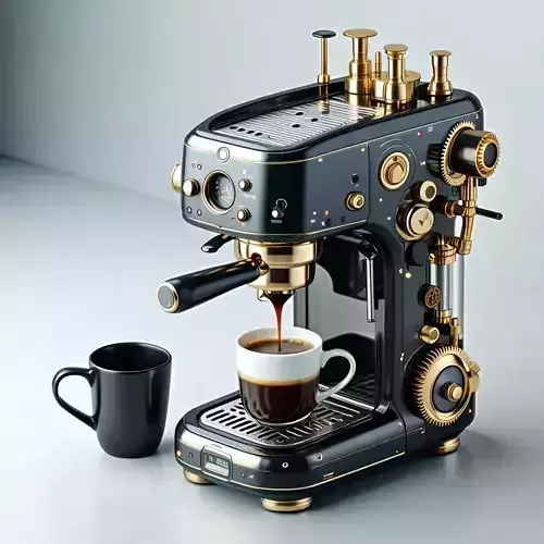 Steampunk Coffee Machine 3D Model