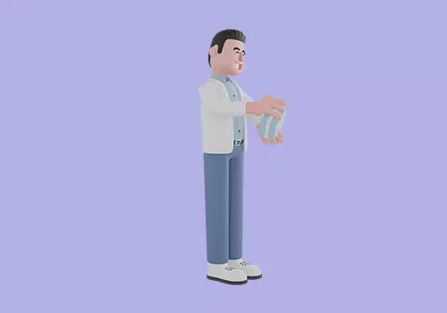 Stylized 3D Male Doctor Character Holding First Aid Kit 3D model_5