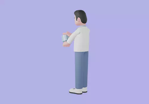 Stylized 3D Male Doctor Character Holding First Aid Kit 3D model_3