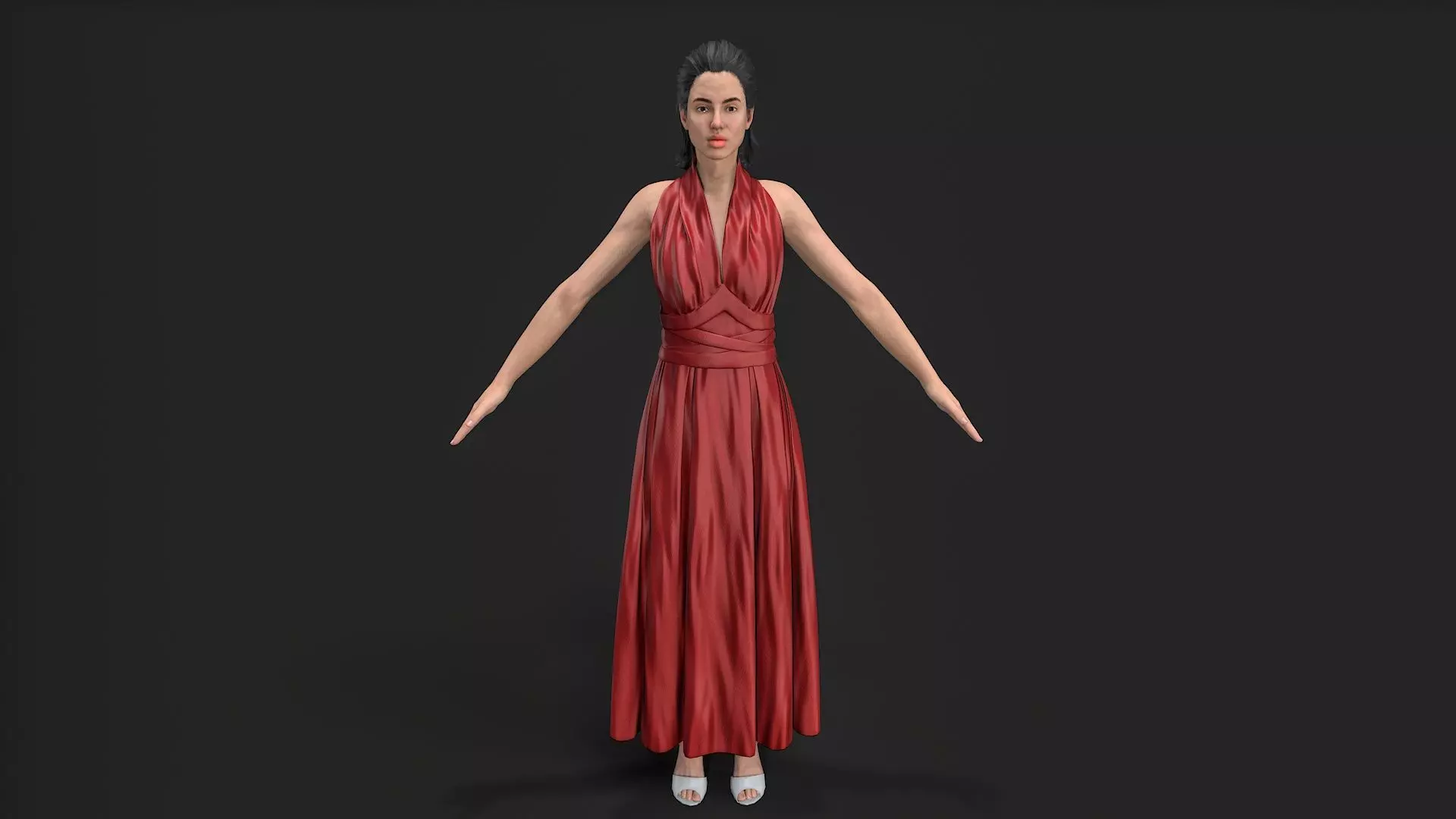 Dancing Girl Low-poly 3D model_12