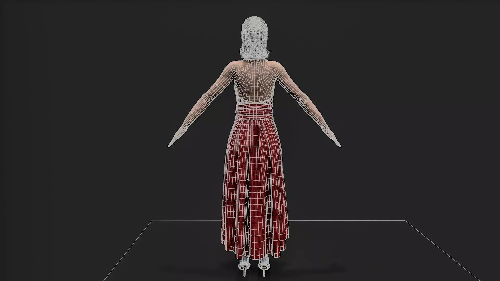 Dancing Girl Low-poly 3D model_15