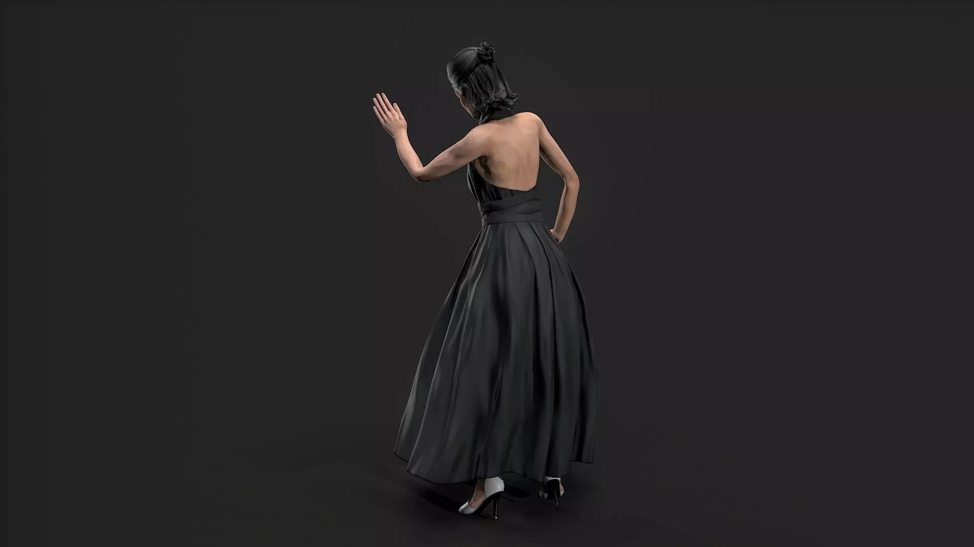 Dancing Girl Low-poly 3D model_6