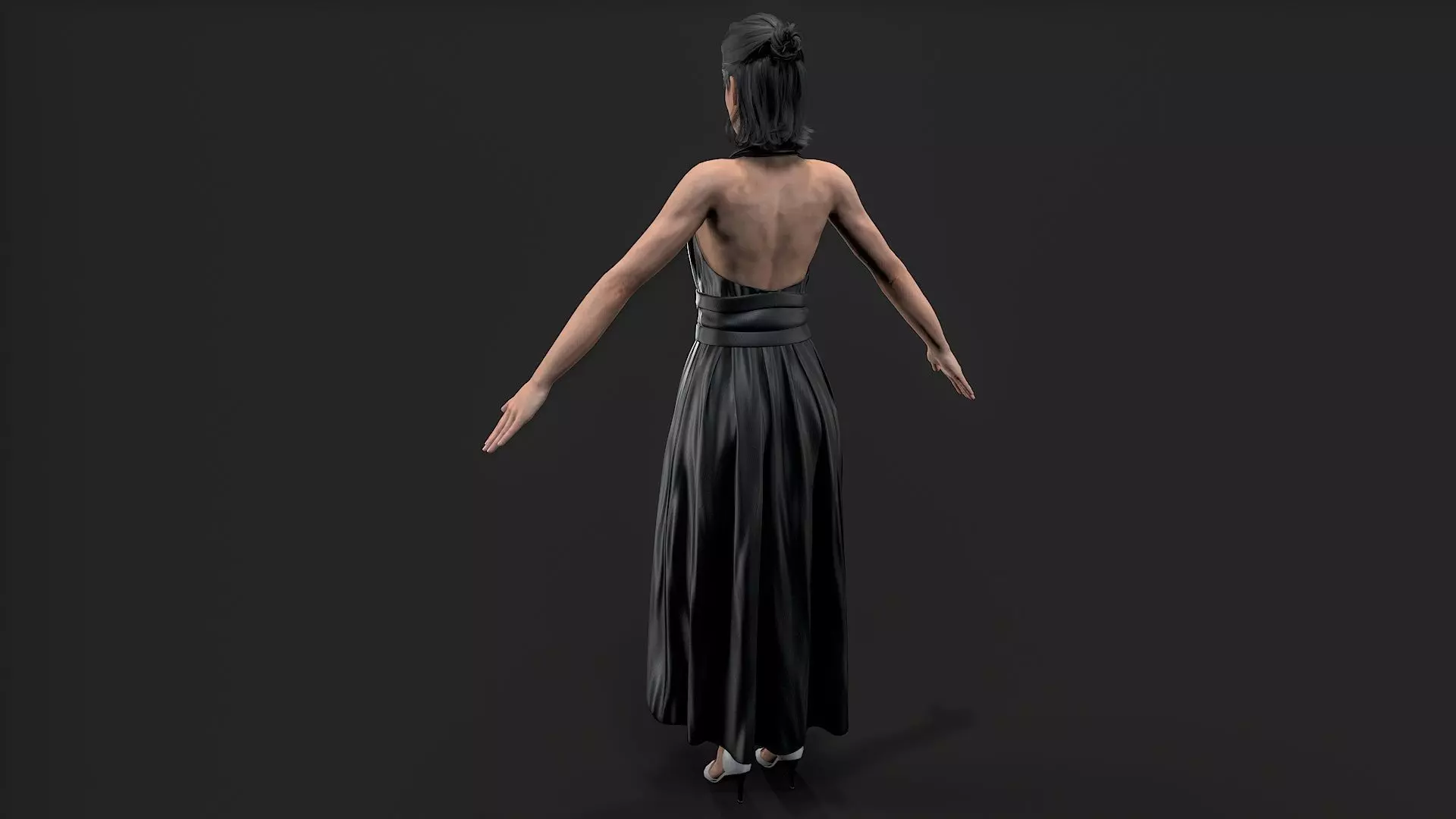 Dancing Girl Low-poly 3D model_10