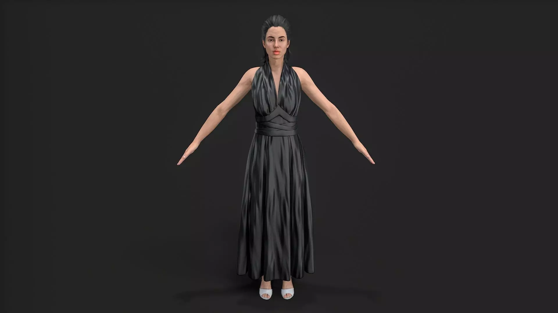 Dancing Girl Low-poly 3D model_11