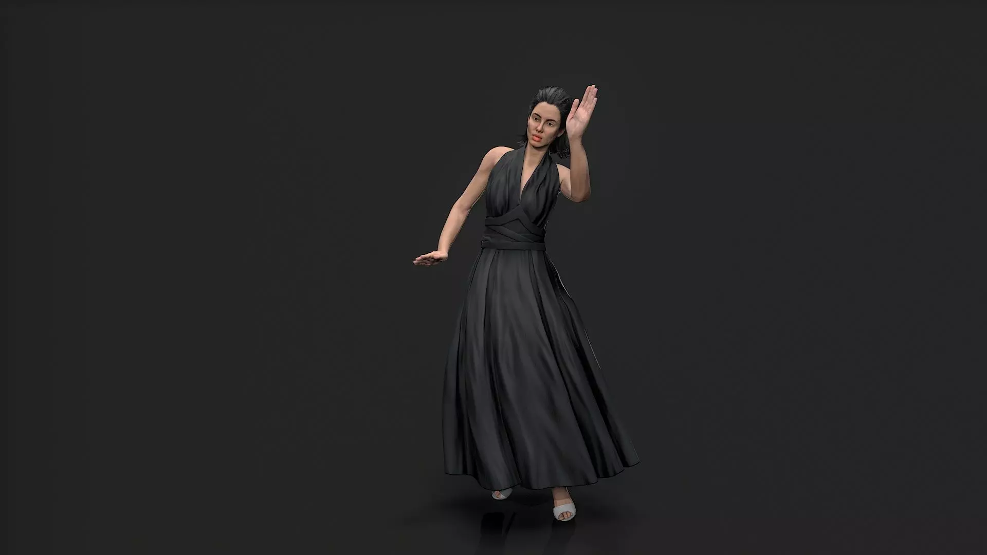 Dancing Girl Low-poly 3D model_5