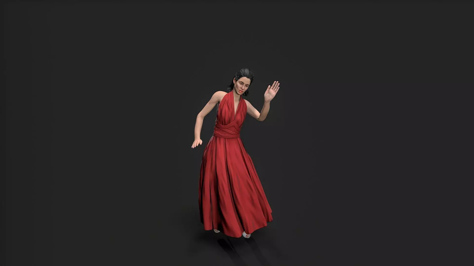 Dancing Girl Low-poly 3D model_3
