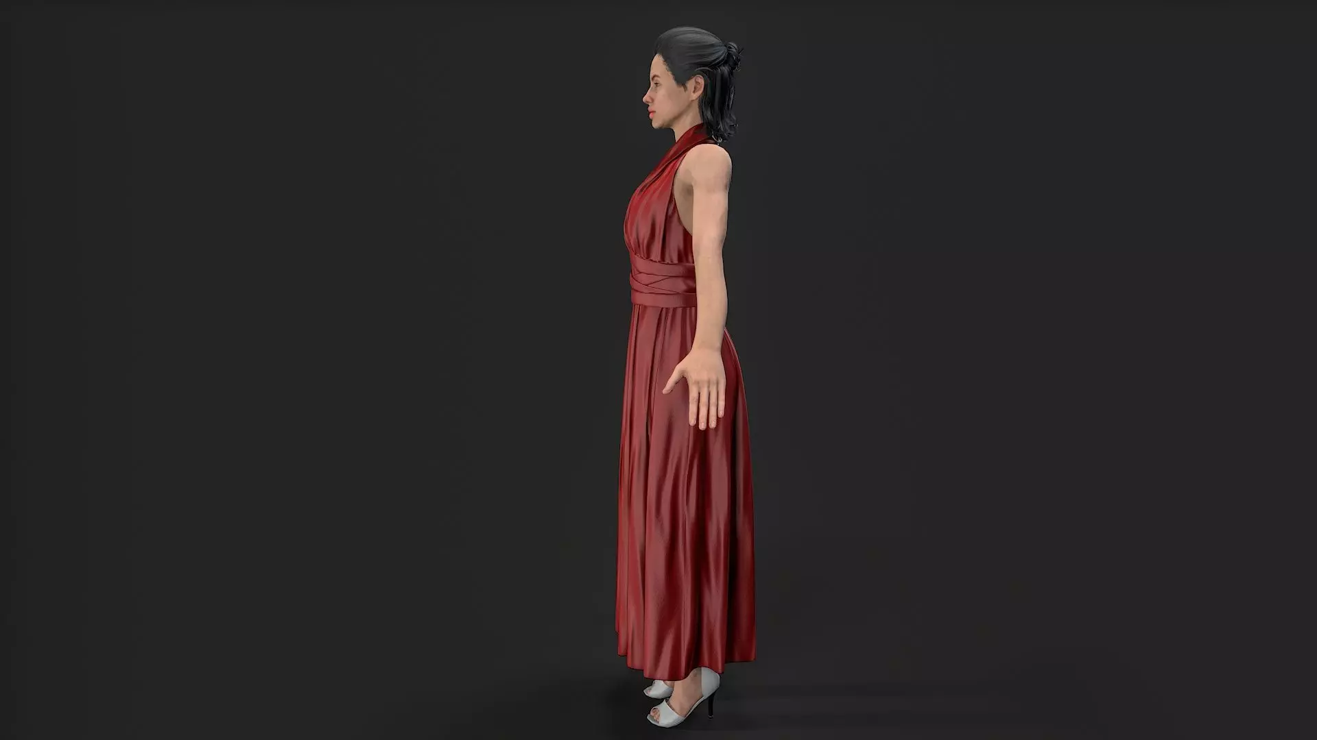 Dancing Girl Low-poly 3D model_13
