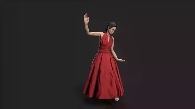 Dancing Girl Low-poly 3D model