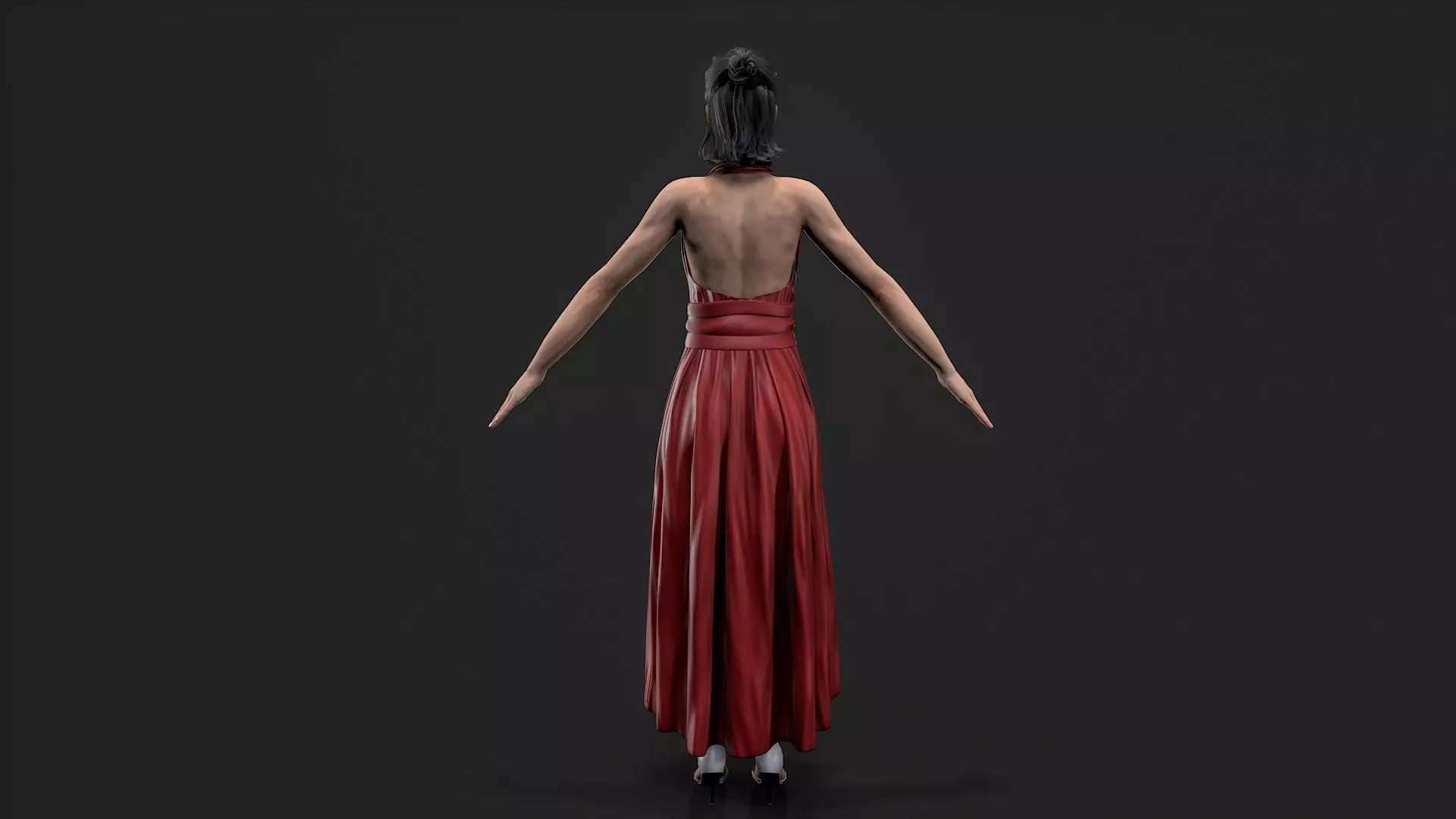 Dancing Girl Low-poly 3D model_14
