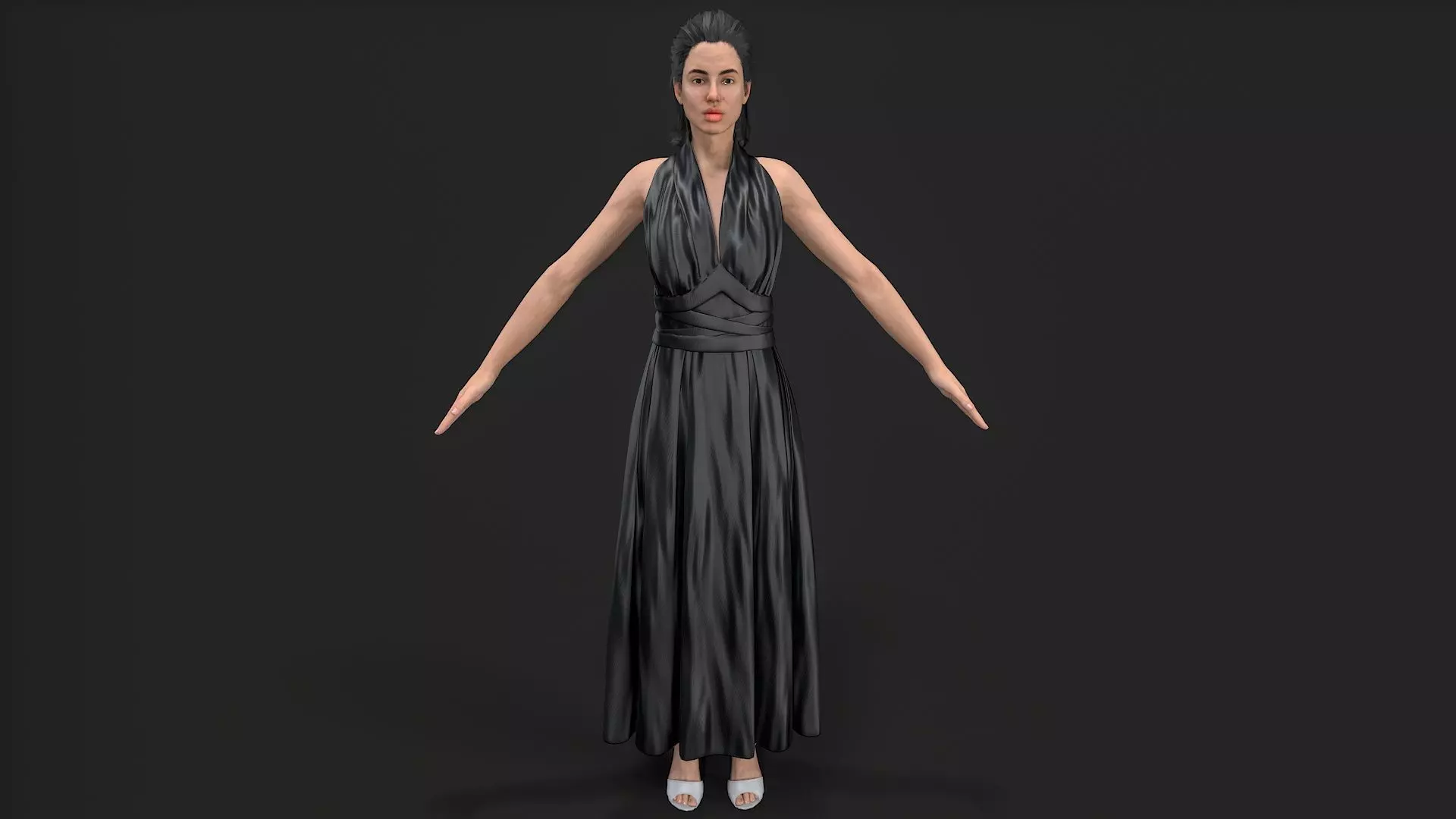 Dancing Girl Low-poly 3D model_8