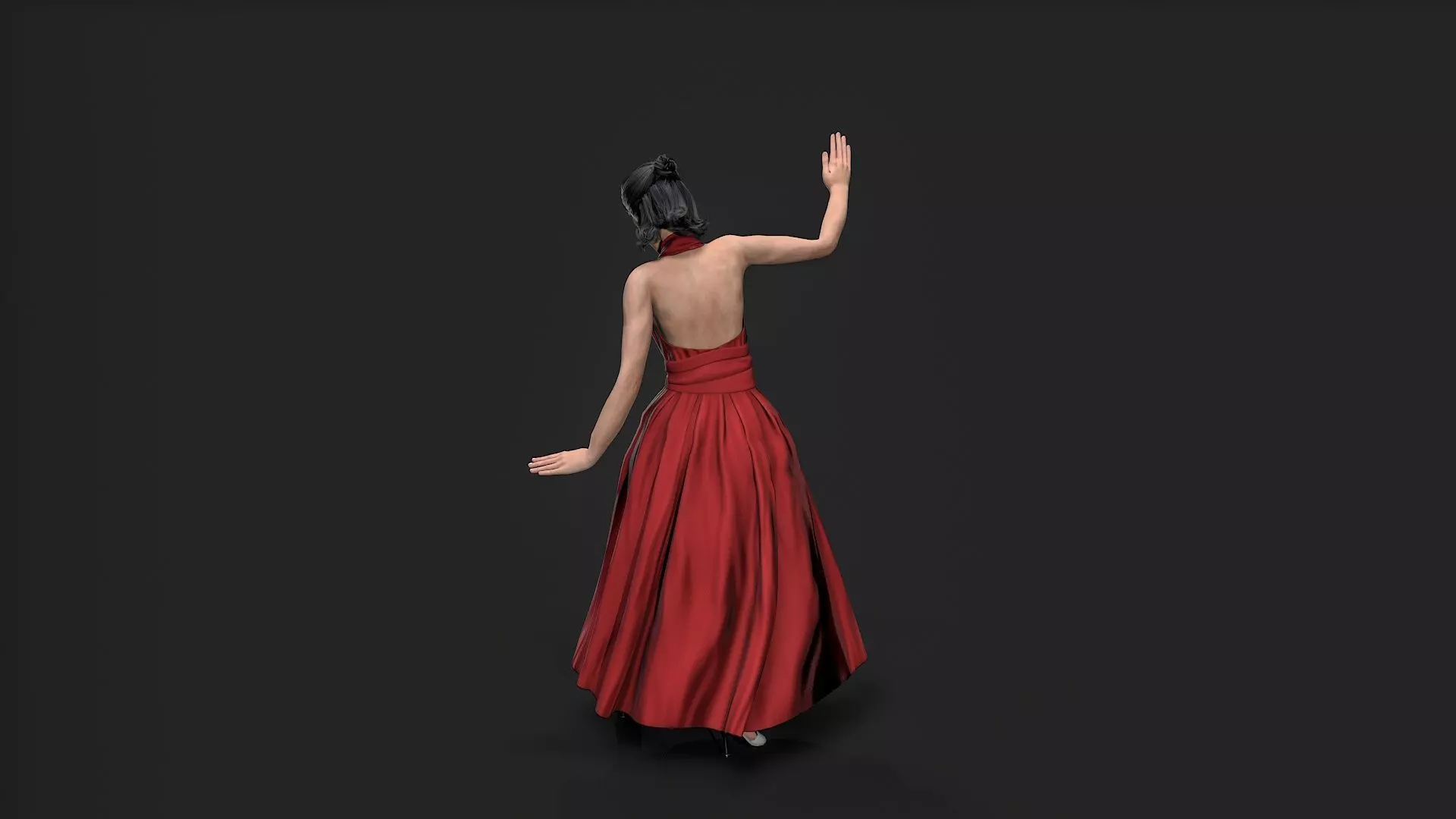Dancing Girl Low-poly 3D model_2
