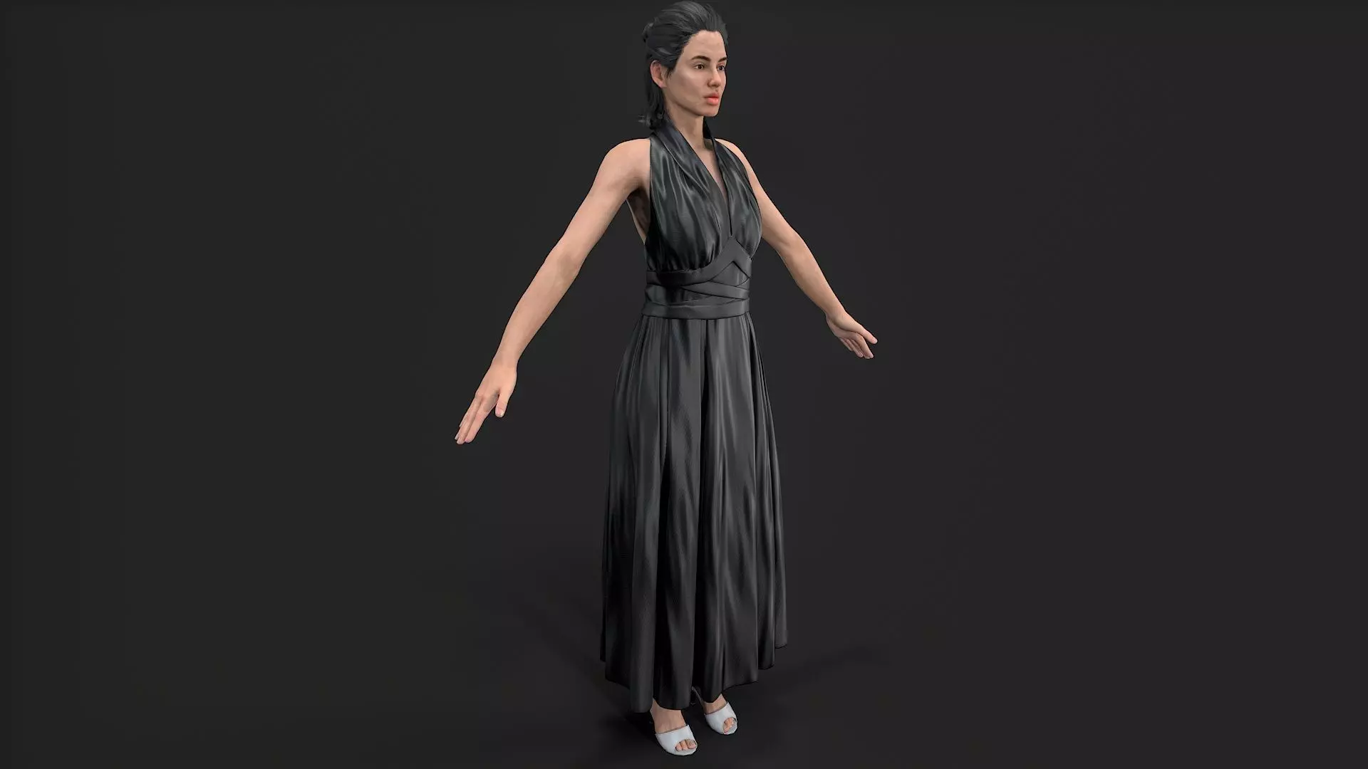 Dancing Girl Low-poly 3D model_7