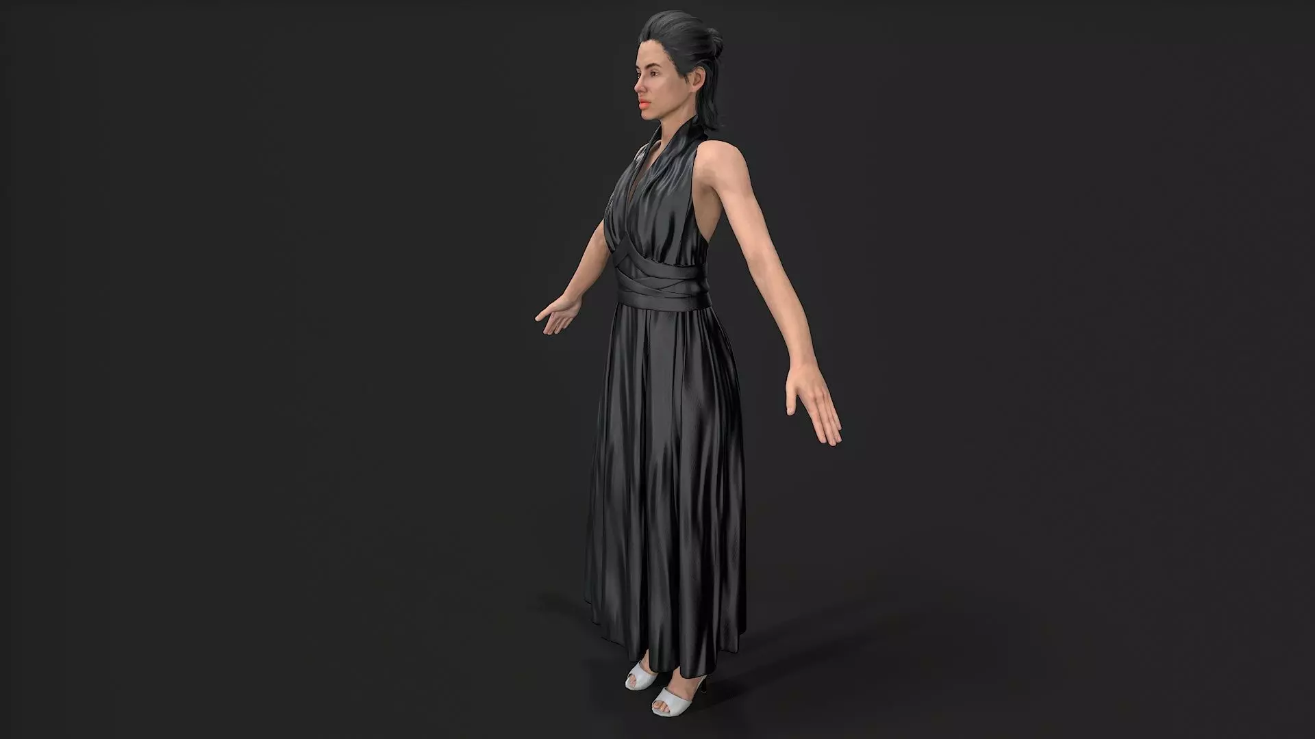 Dancing Girl Low-poly 3D model_9