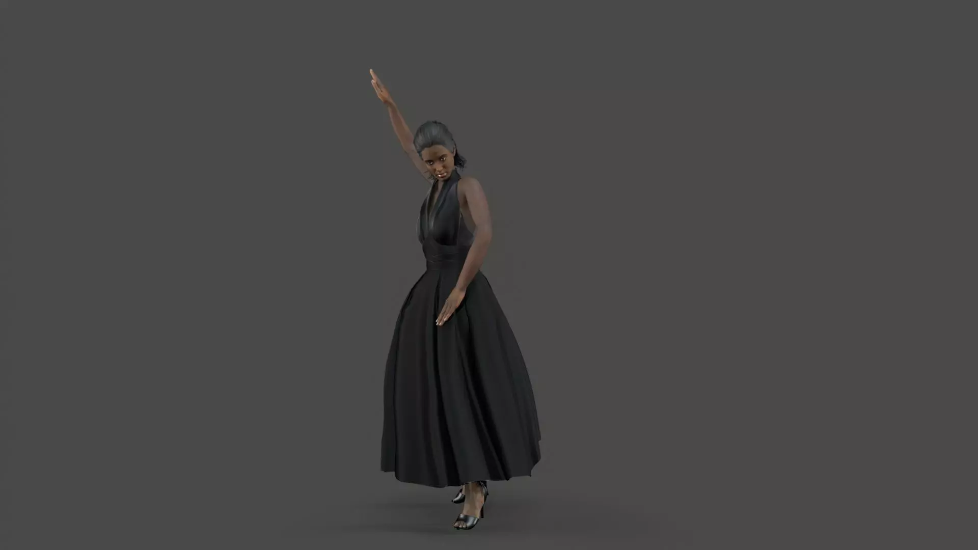 Dancing Girl Low-poly 3D model_2