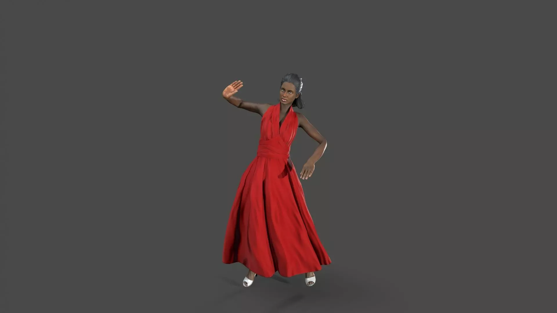 Dancing Girl Low-poly 3D model_5