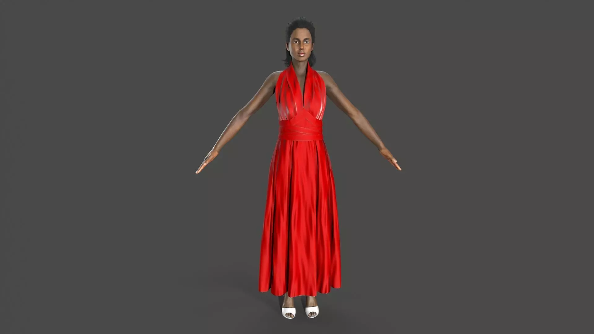 Dancing Girl Low-poly 3D model_7