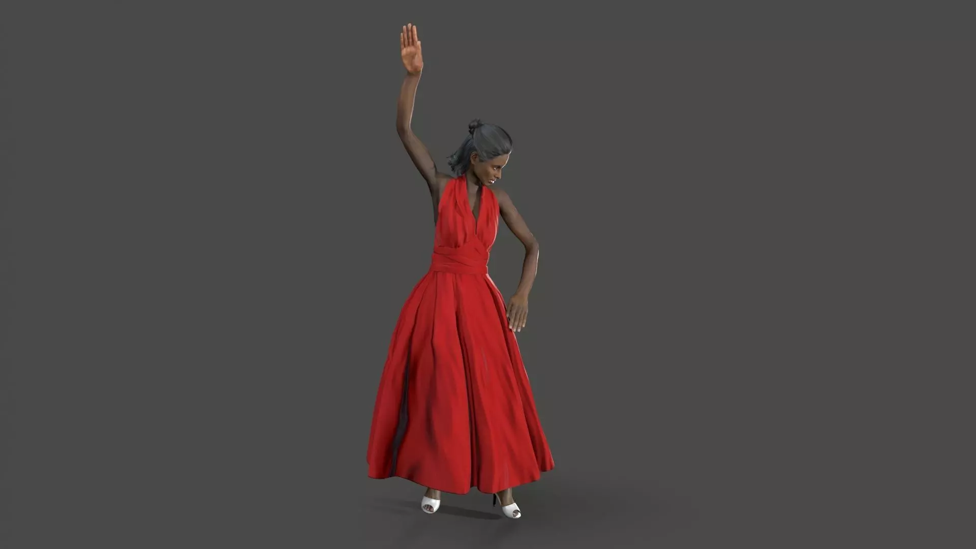 Dancing Girl Low-poly 3D model_4