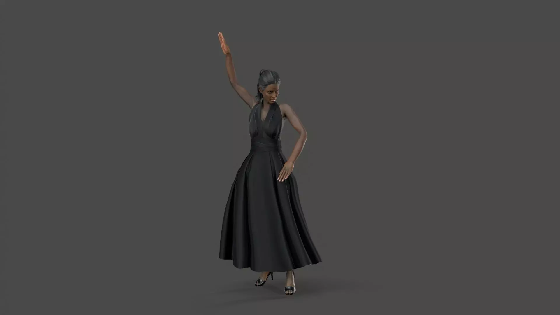 Dancing Girl Low-poly 3D model_0