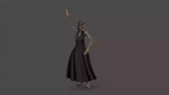 Dancing Girl Low-poly 3D model