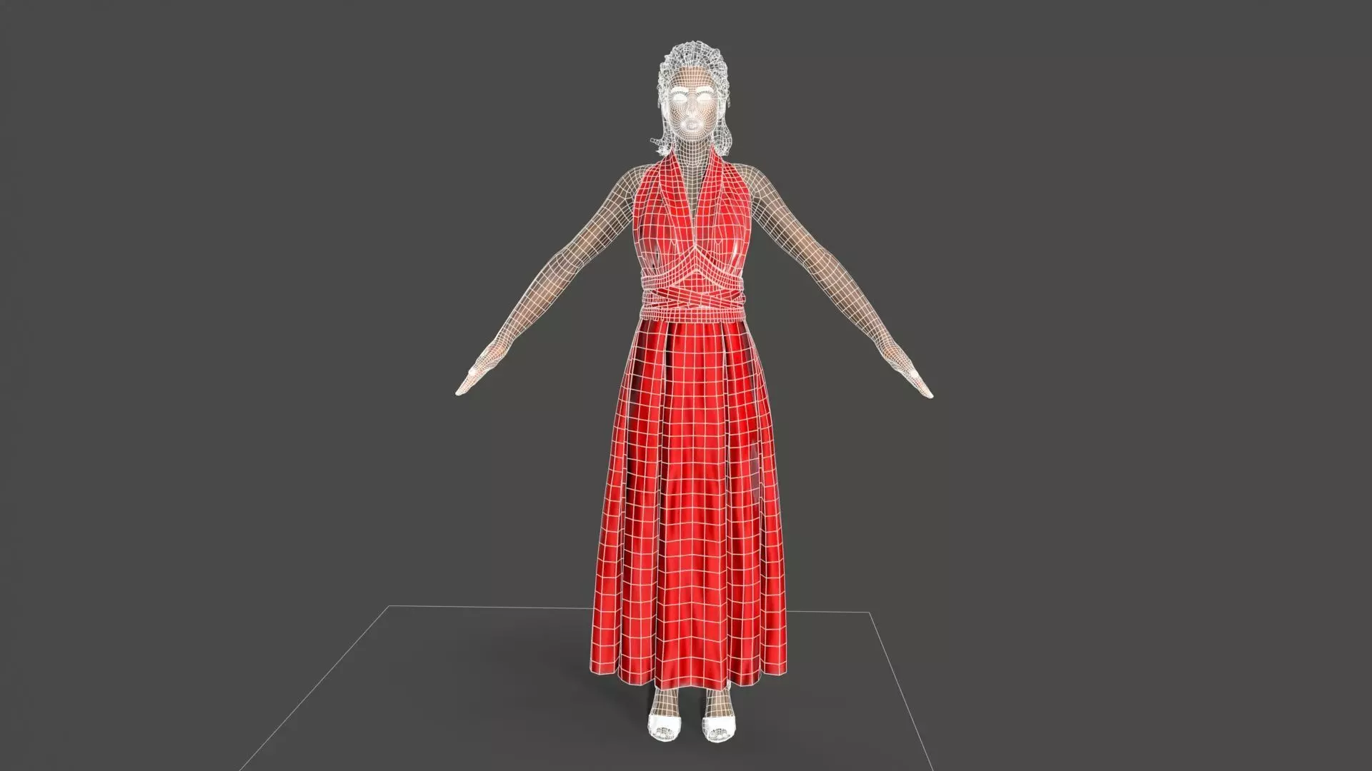 Dancing Girl Low-poly 3D model_11