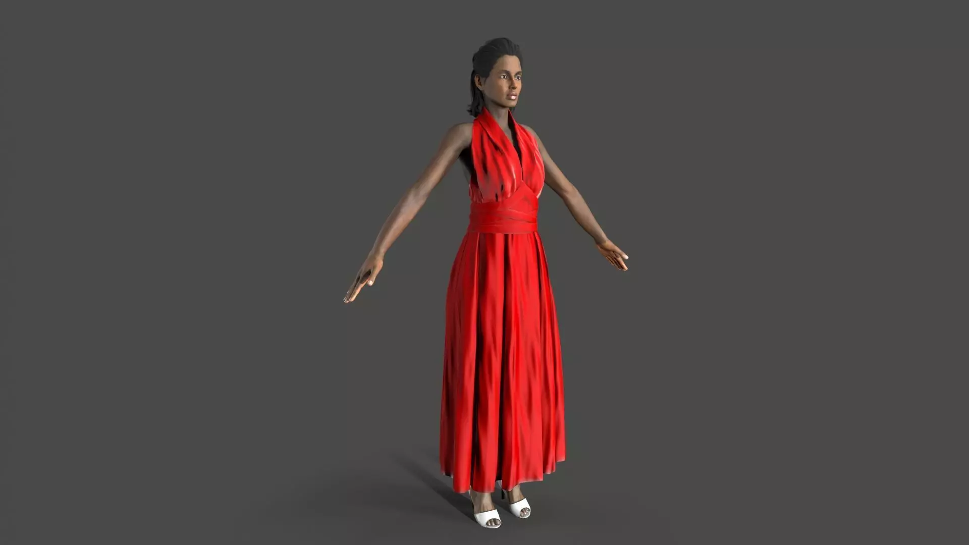 Dancing Girl Low-poly 3D model_10