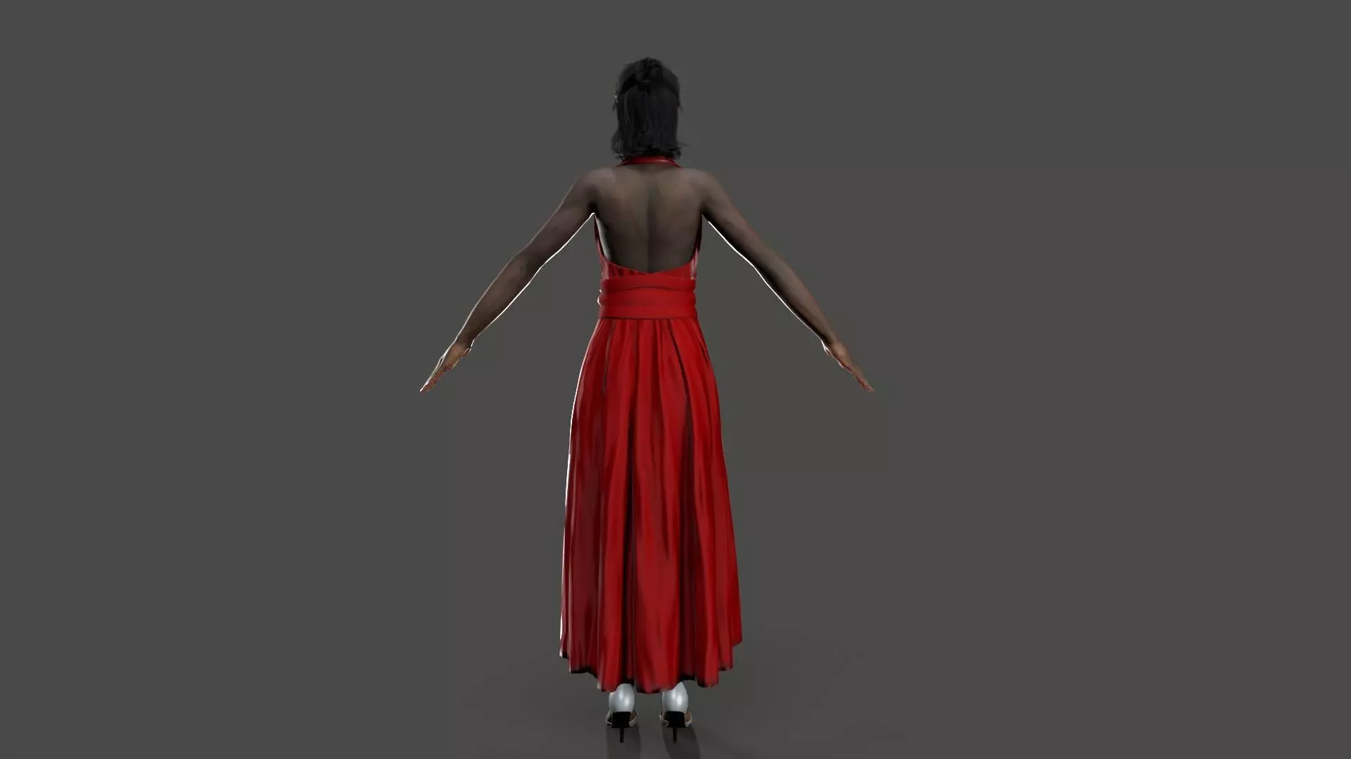 Dancing Girl Low-poly 3D model_9